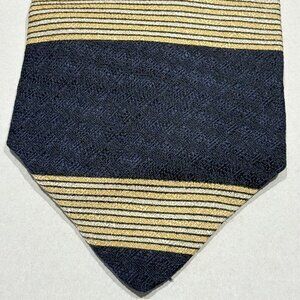 Claiborne Navy and Gold Striped Tie